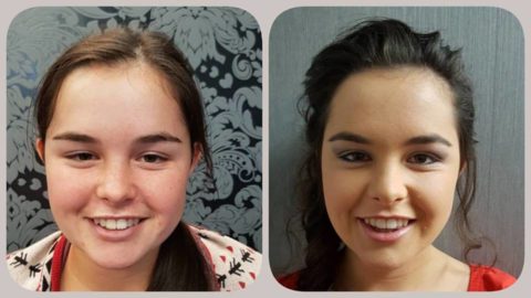 Before and After Images of Makeup from Vision Hair & Beauty